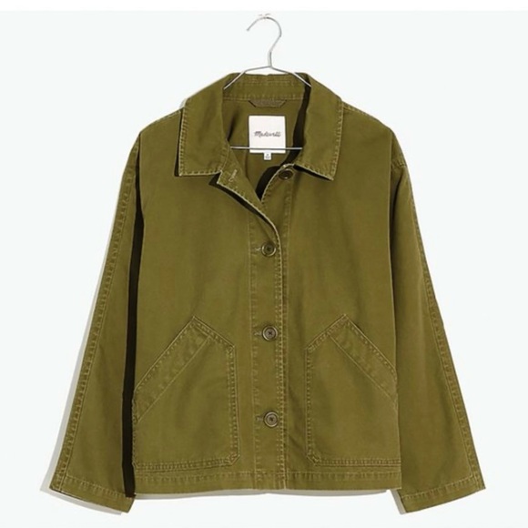 Madewell Jackets & Blazers - Madewell Olive Green Baylow Cropped Chore Jacket